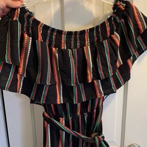 Flying tomato off-the-shoulder multicolor jumpsuit
